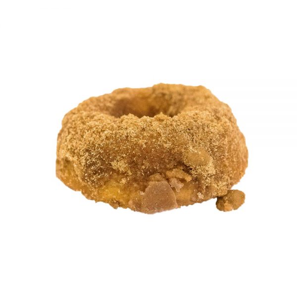 Cinnamon Protein Doughnut viewed at an angle.