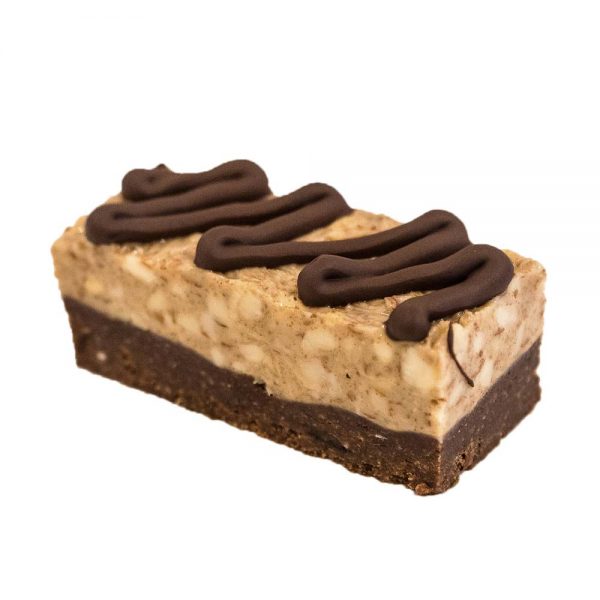 Raw Peanut Butter Brownie viewed at an angle.