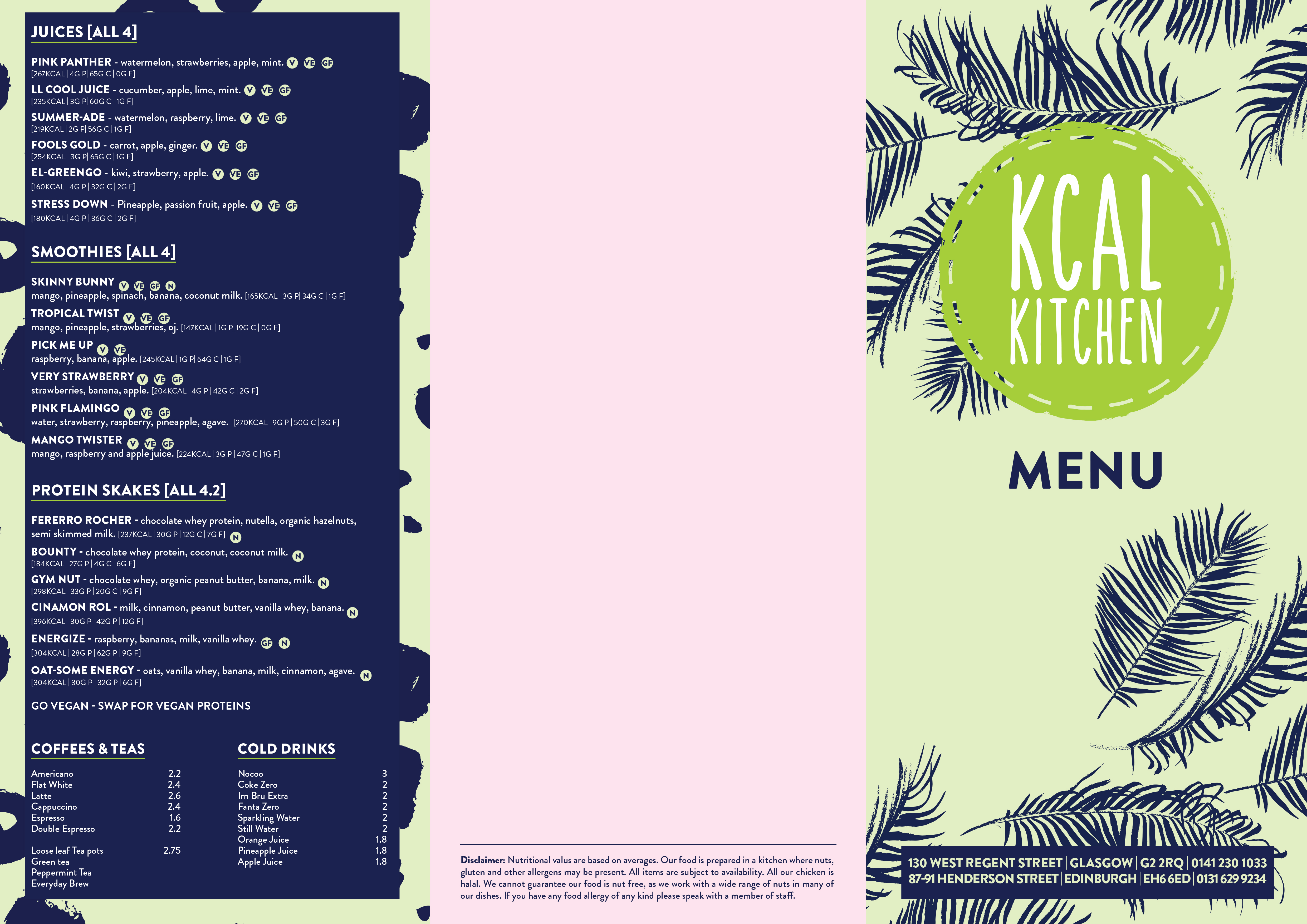 Menus Kcal Kitchen